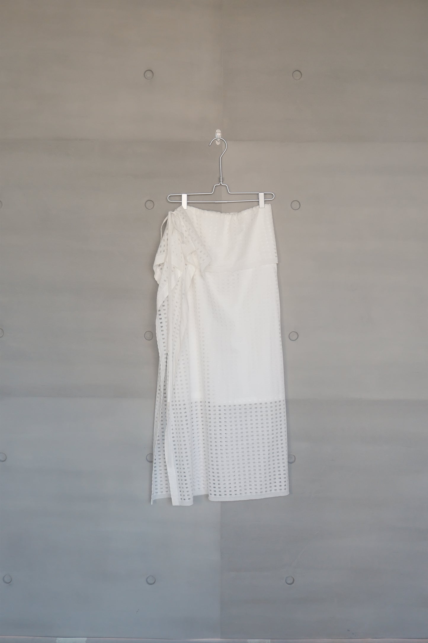 subtle check lightweight ruched wrap skirt (pre-order)