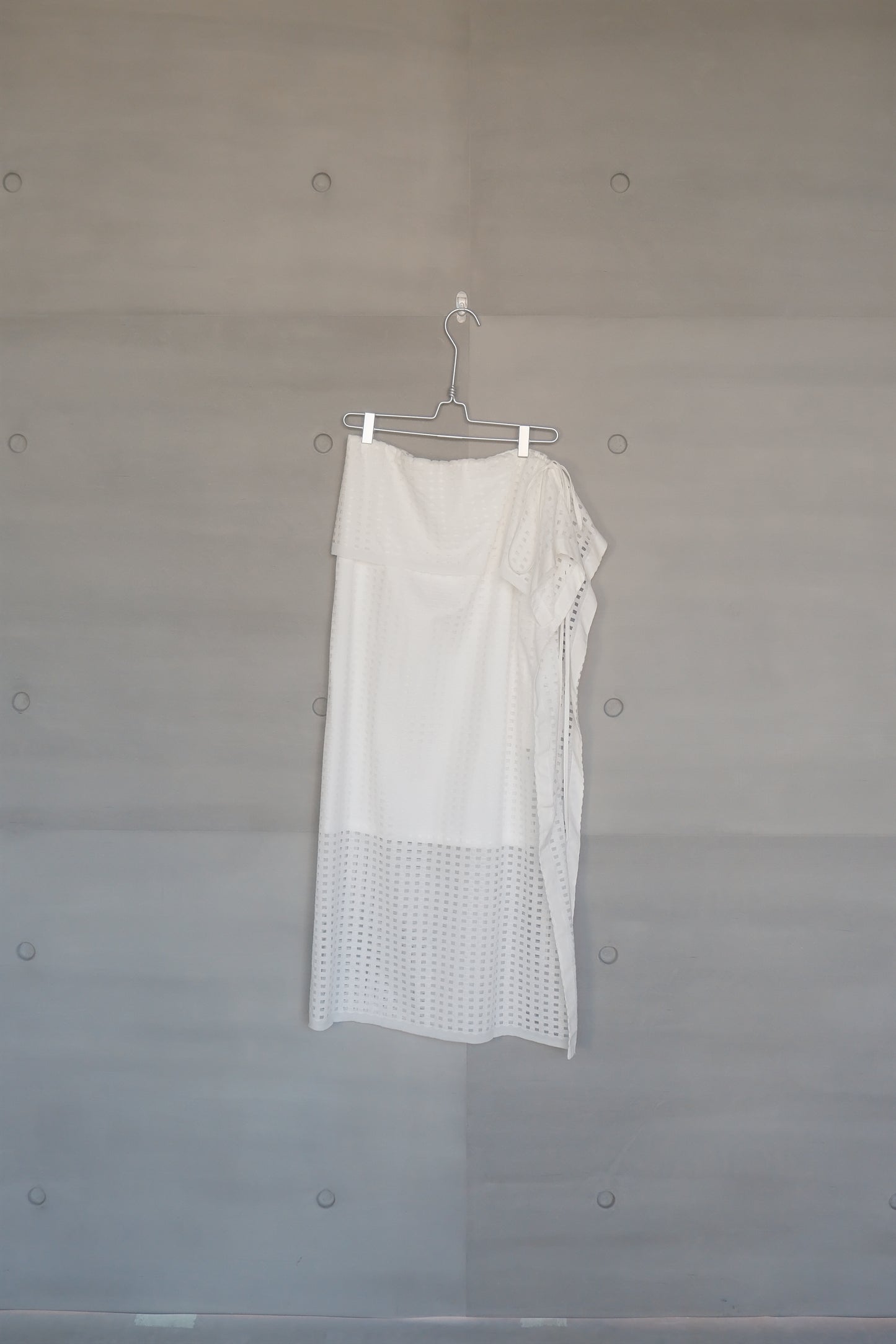 subtle check lightweight ruched wrap skirt (pre-order)