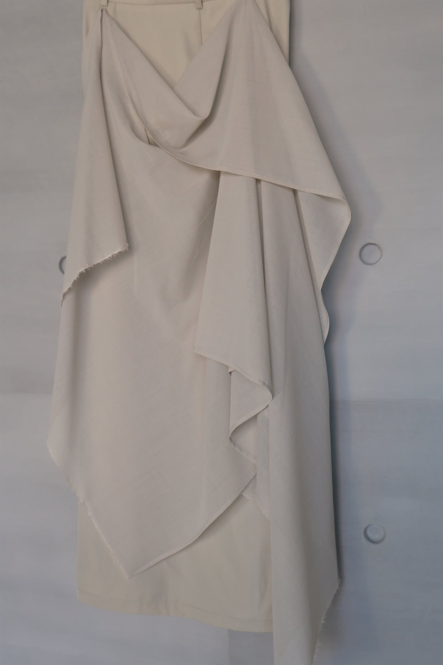 draped-tie wool blend straight skirt - matcha (pre-order)