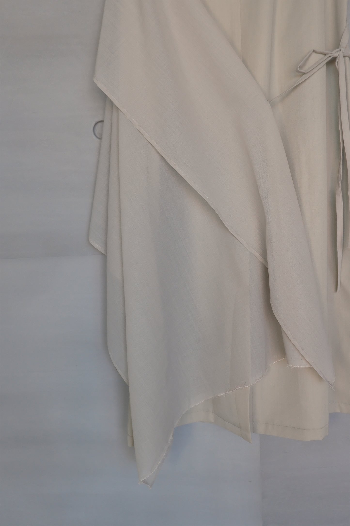 draped-tie wool blend straight skirt - matcha (pre-order)