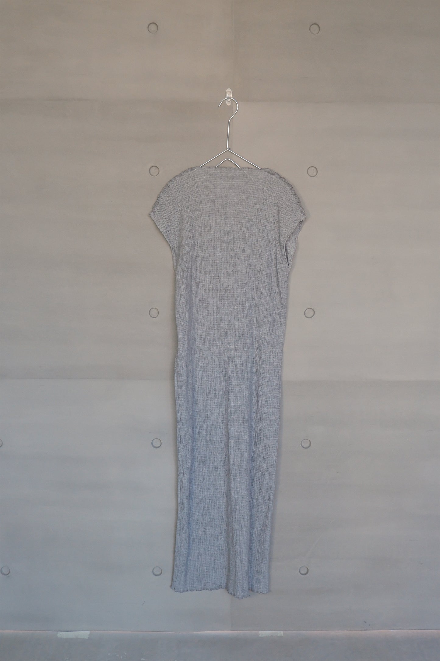grey knit long vest dress