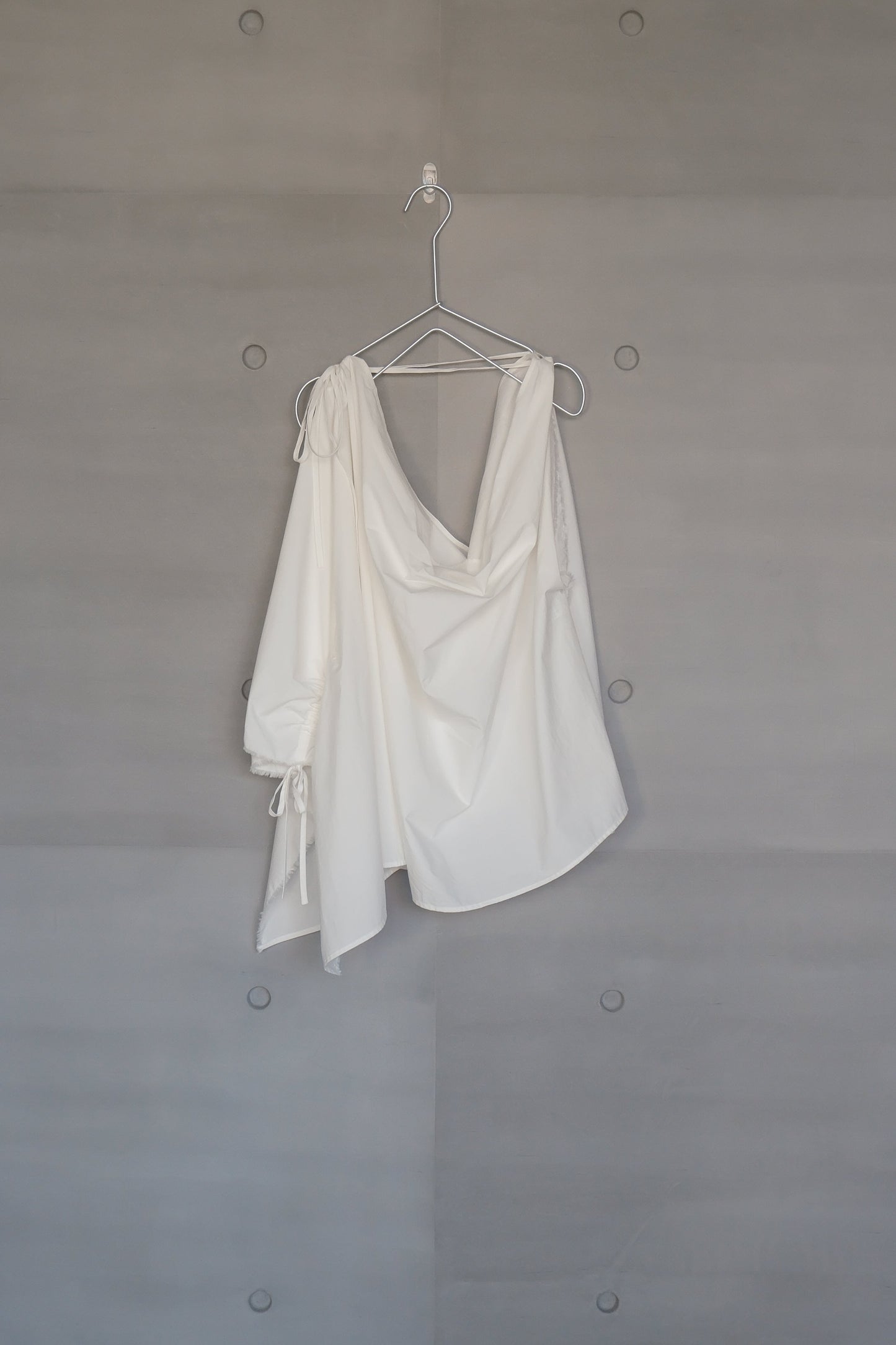silk-cotton blend deconstructed asymmetric vest top (pre-order)