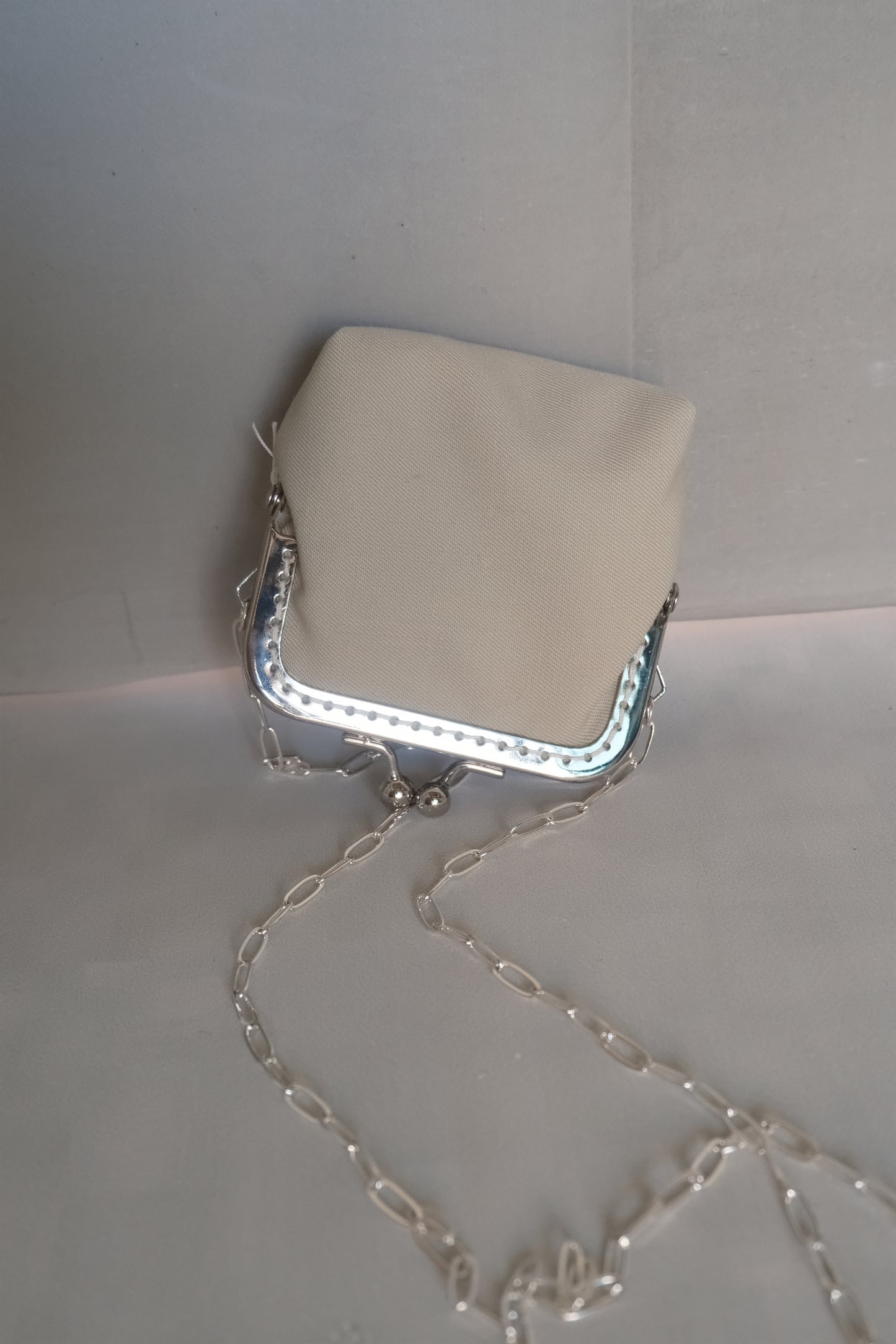 matcha green lace patchwork kiss-lock purse