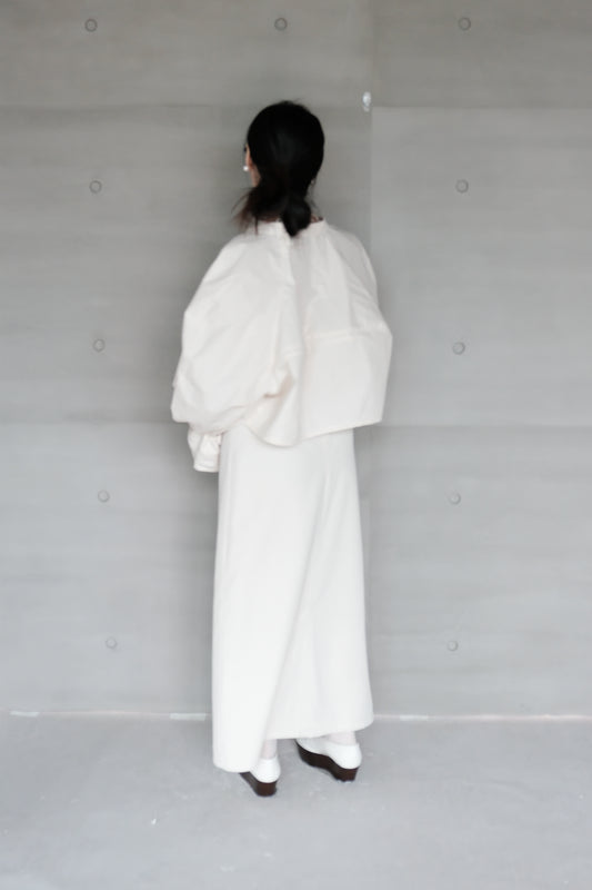 wool blend straight skirt - beige (in-stock)