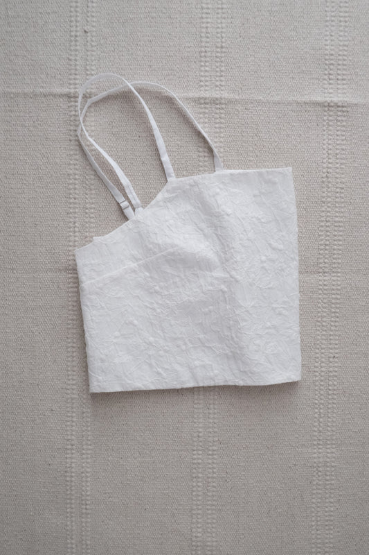 embroidery white strap tank top (only one left)