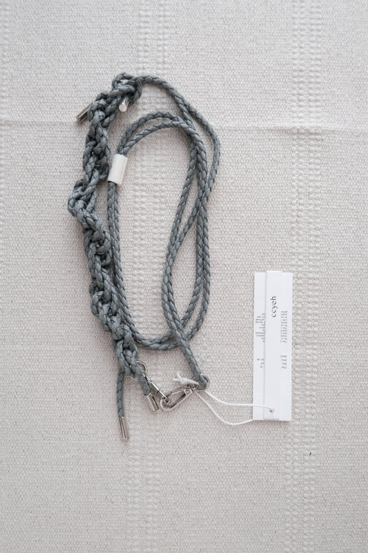 grey braided phone strap
