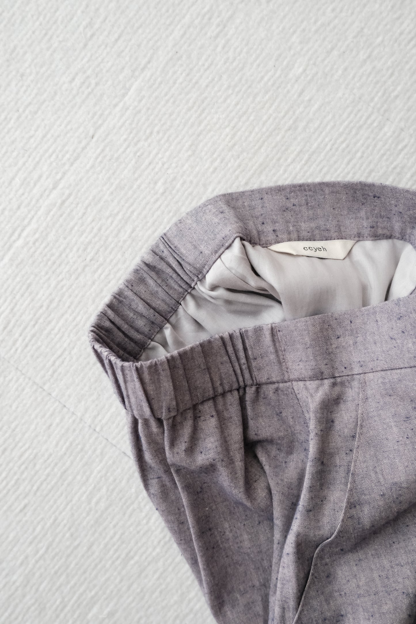 textured denim straight skirt - purple ( limited item)