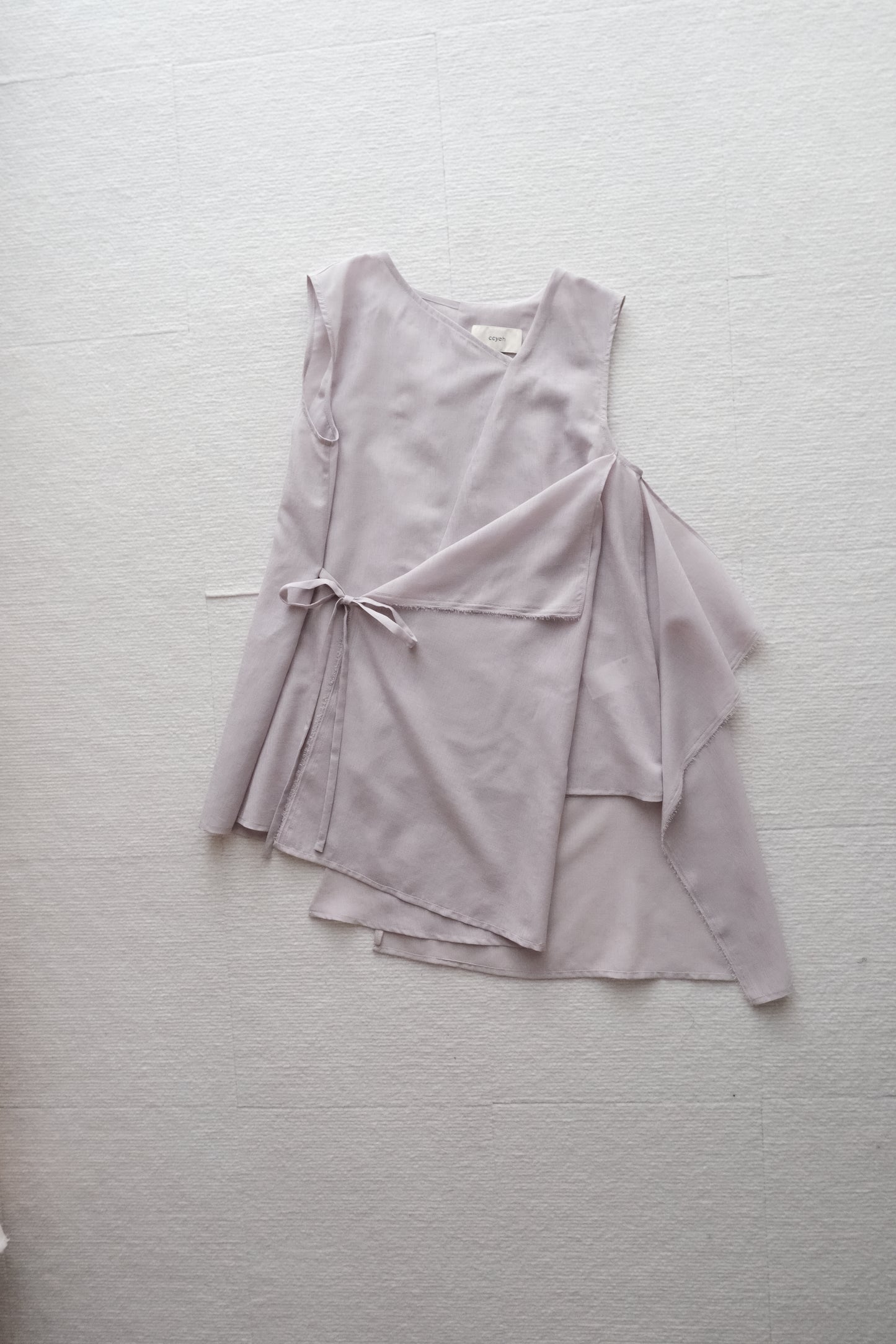 asymmetric dual-way tie vest - grey (in-stock)