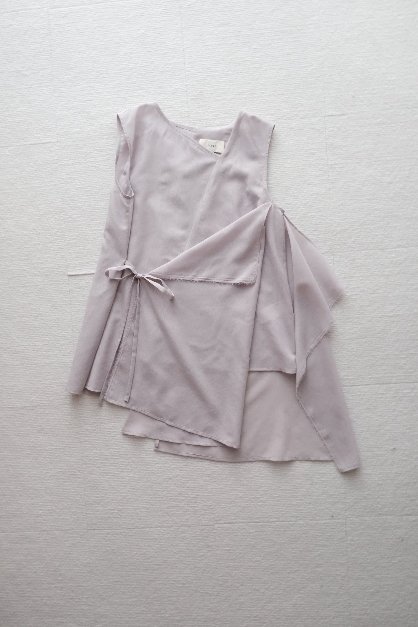 asymmetric dual-way tie vest - grey (in-stock)