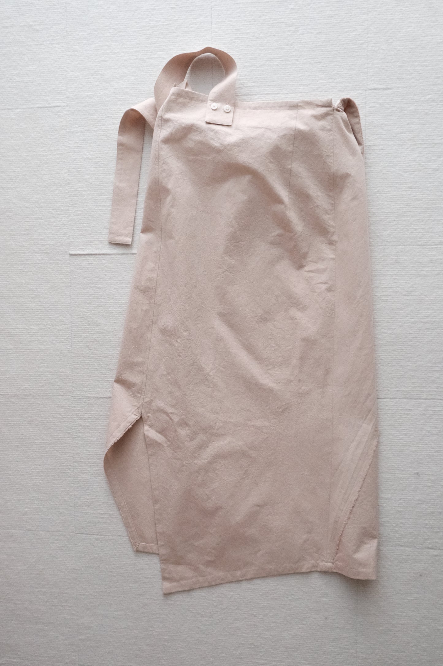 asymmetric folded line strap skirt - pink（in-stock)