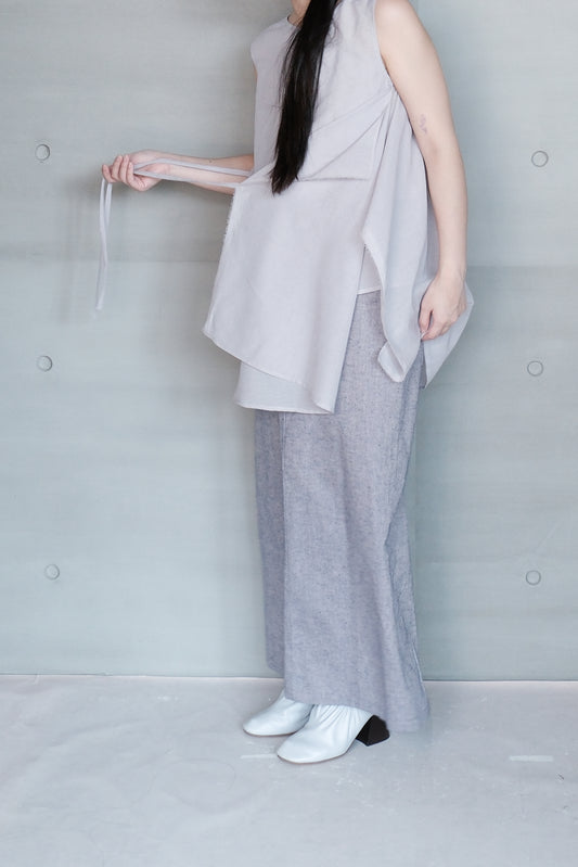 asymmetric dual-way tie vest - grey (in-stock)