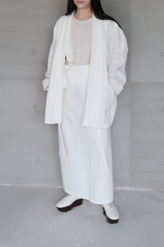 ivory embroidered jacquard mandarin jacket (limited item)