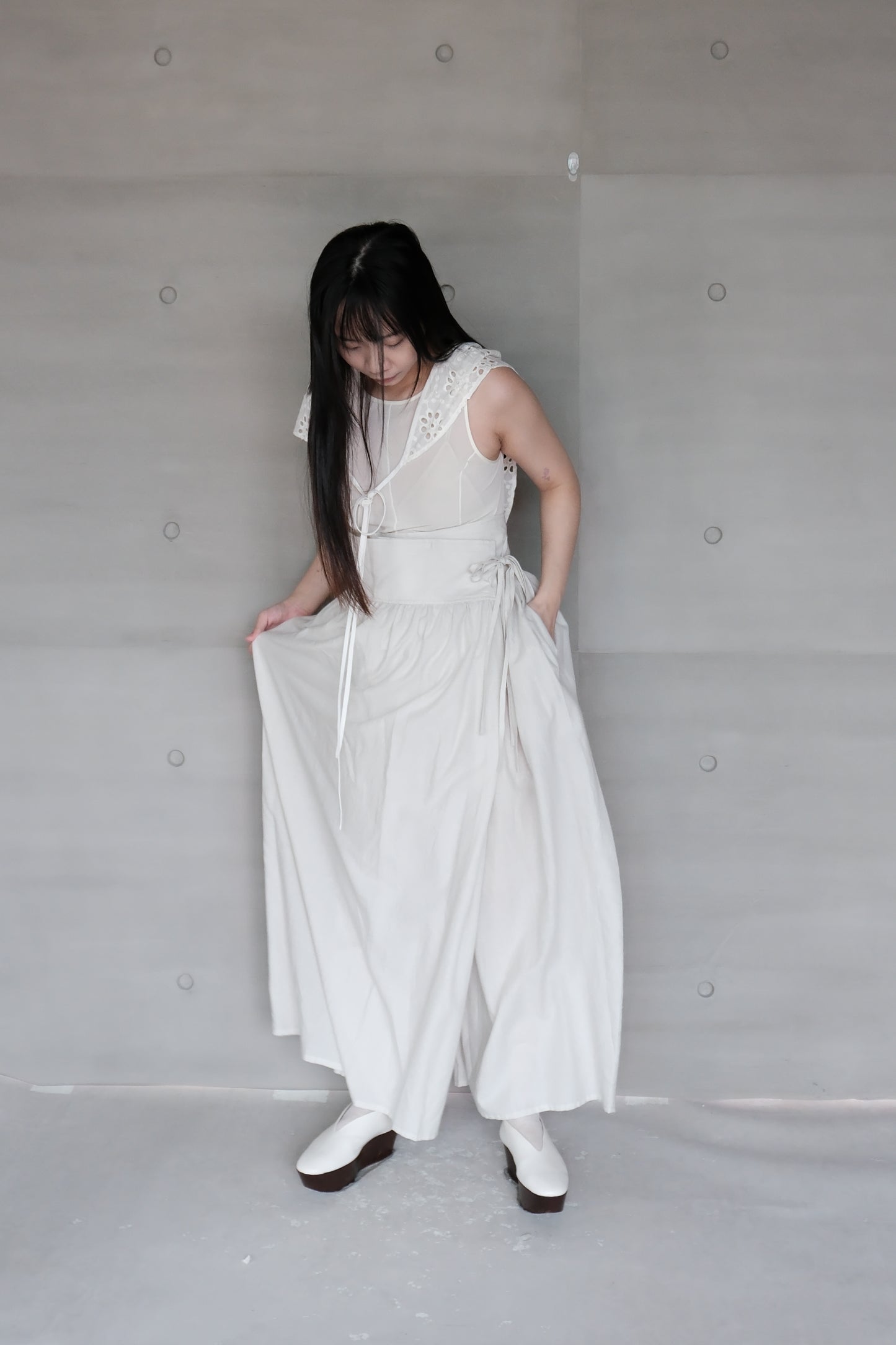 organic cotton hakama wide pants – naturally dyed with red turnip (in-stock)