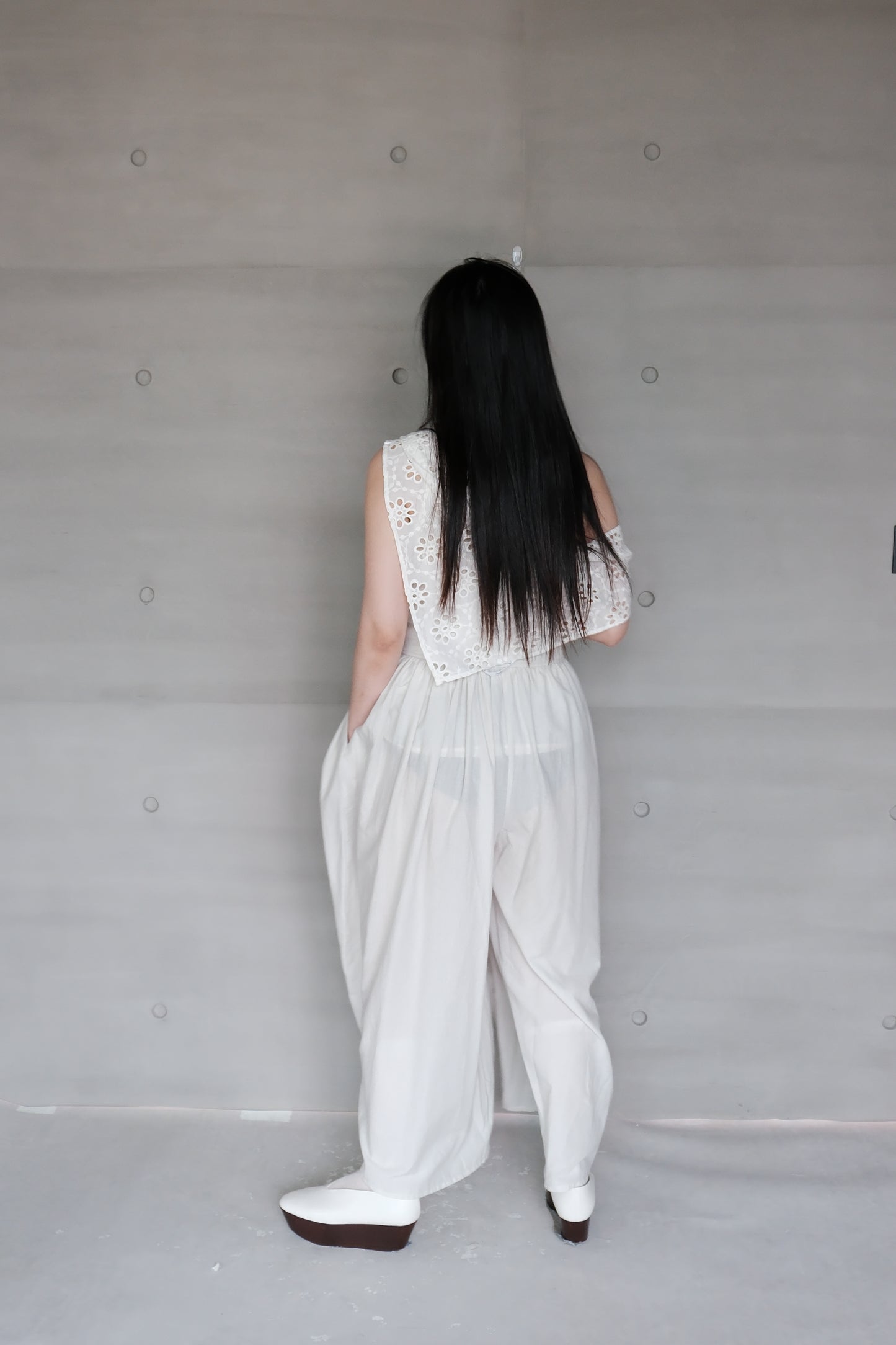 organic cotton hakama wide pants – naturally dyed with red turnip (in-stock)