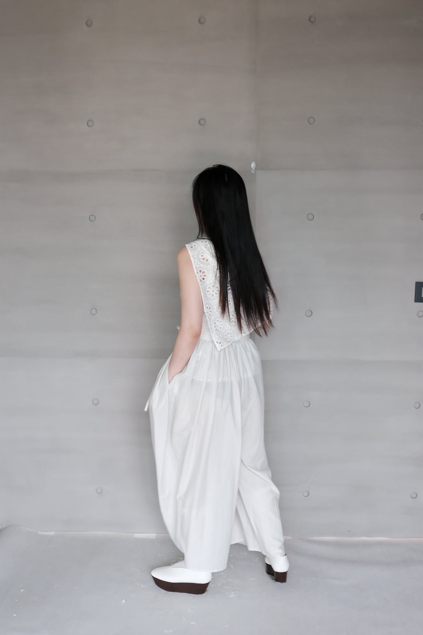 organic cotton hakama wide pants – naturally dyed with red turnip (in-stock)