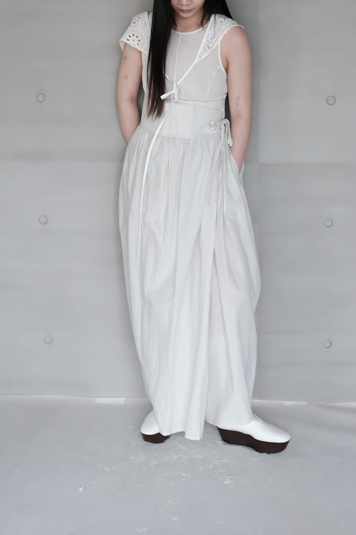 organic cotton hakama wide pants – naturally dyed with red turnip (in-stock)