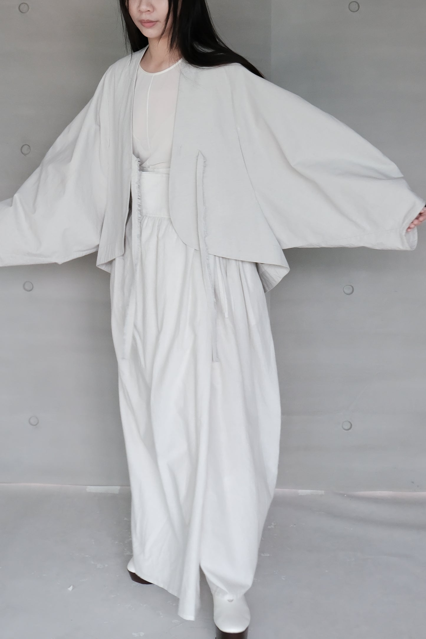 smoke gray long-sleeve cover-up jacket (in-stock)