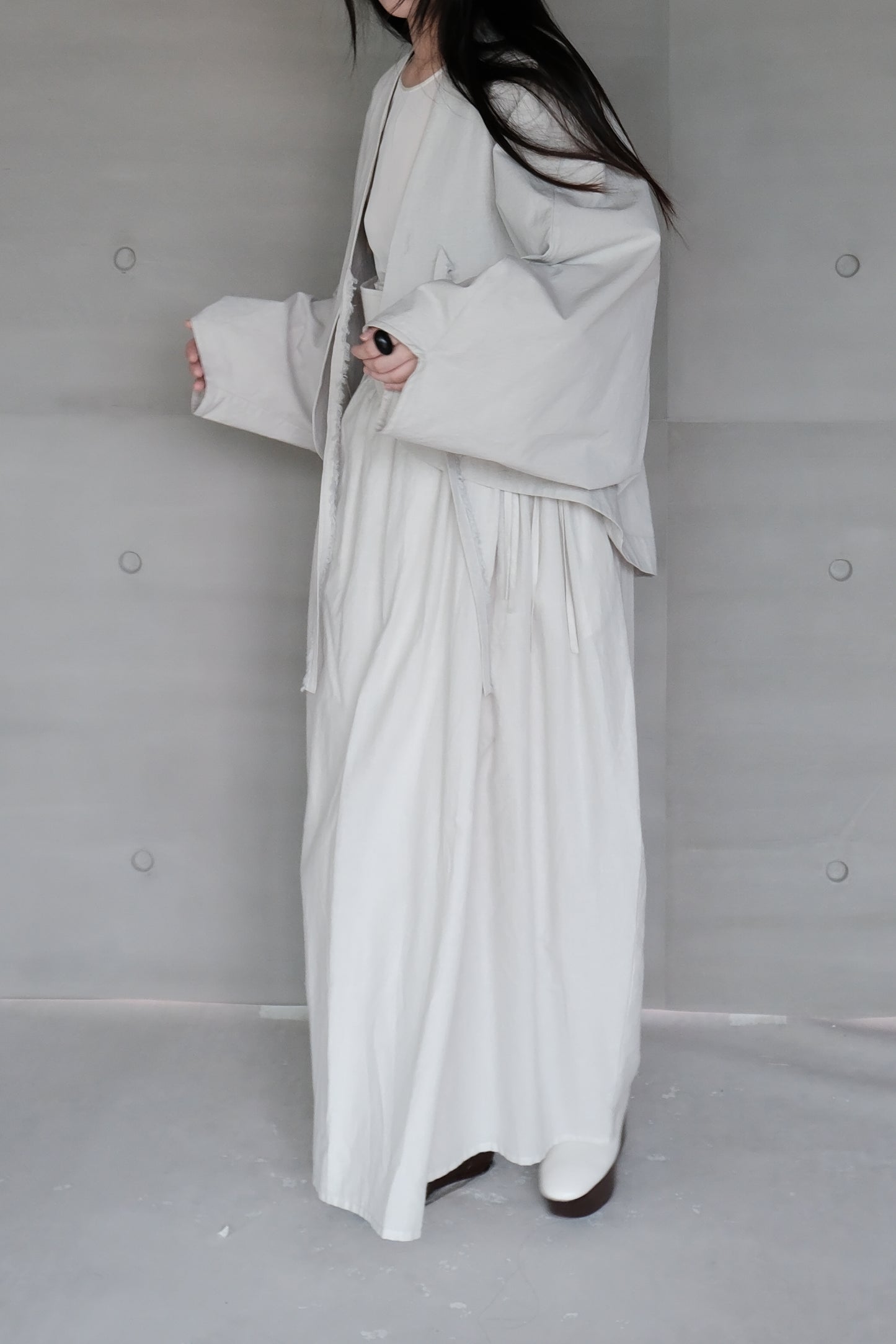 smoke gray long-sleeve cover-up jacket (in-stock)