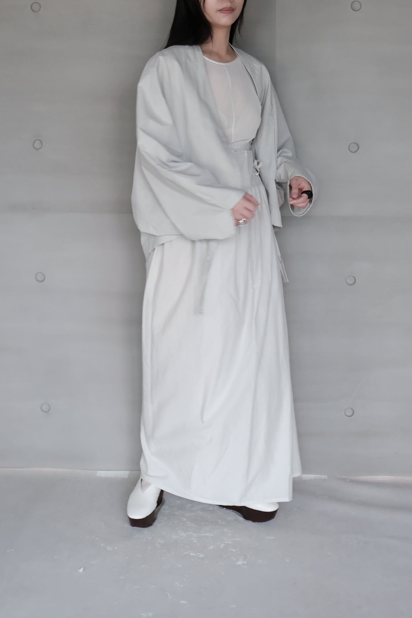 smoke gray long-sleeve cover-up jacket (in-stock)