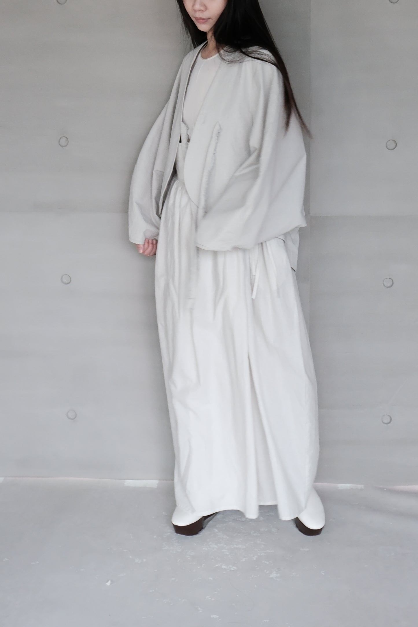 smoke gray long-sleeve cover-up jacket (in-stock)