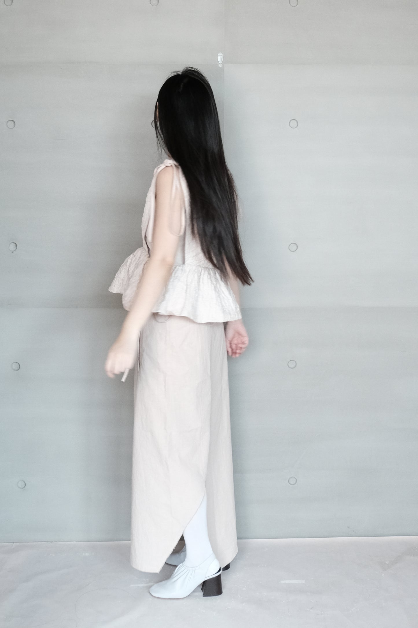misty pink ruched vest top