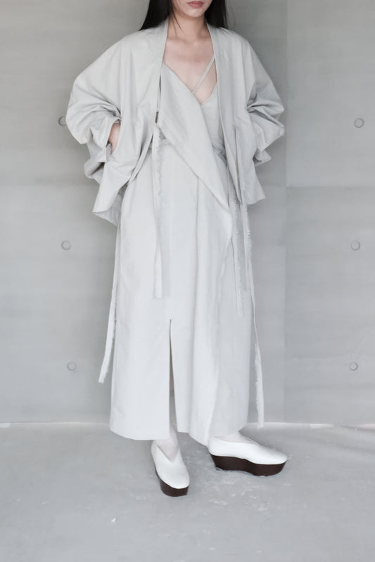 smoke gray long-sleeve cover-up jacket (in-stock)