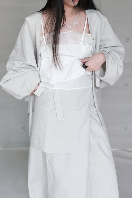 double-layer ruched crop top (pre-order)