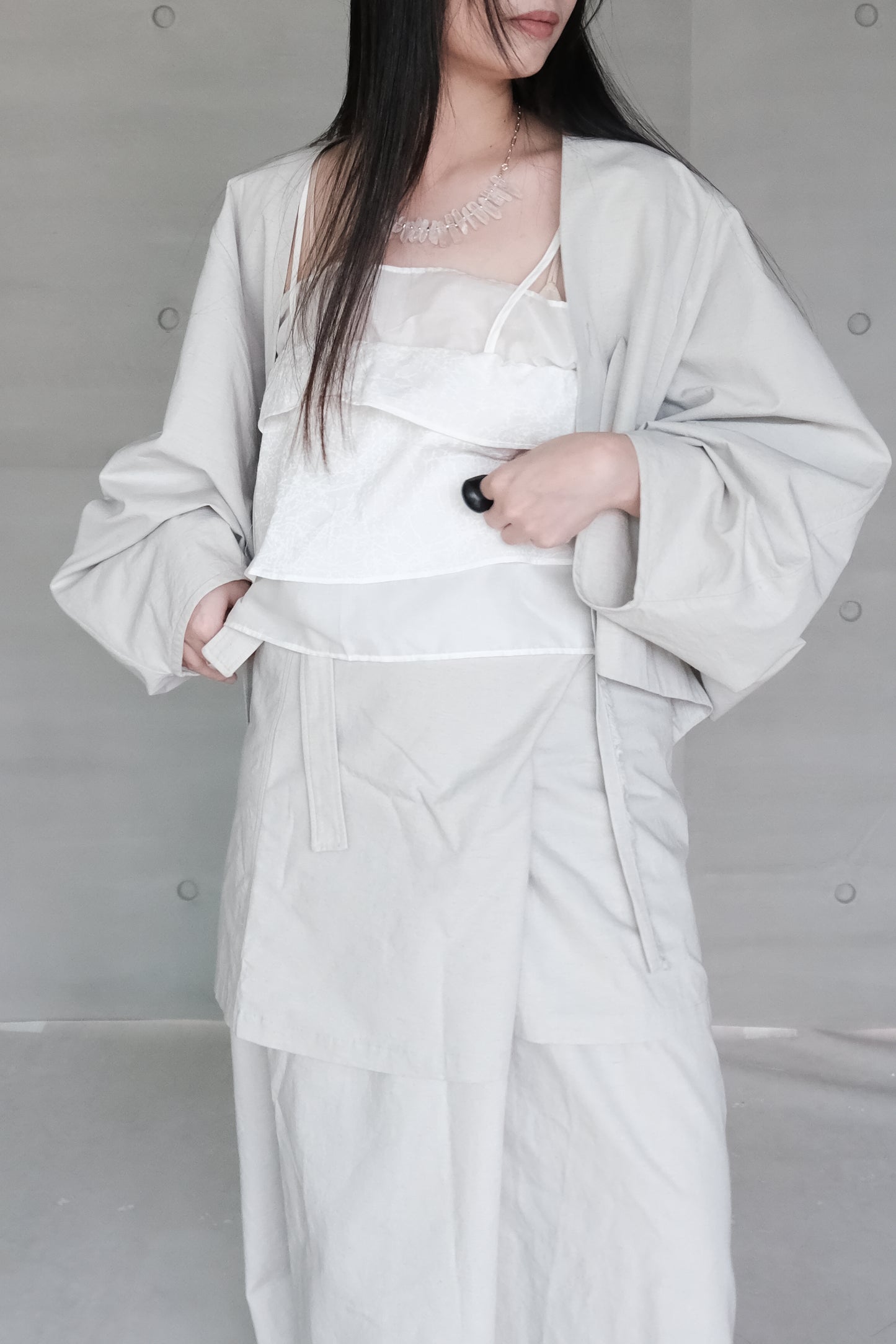 double-layer ruched crop top (pre-order)