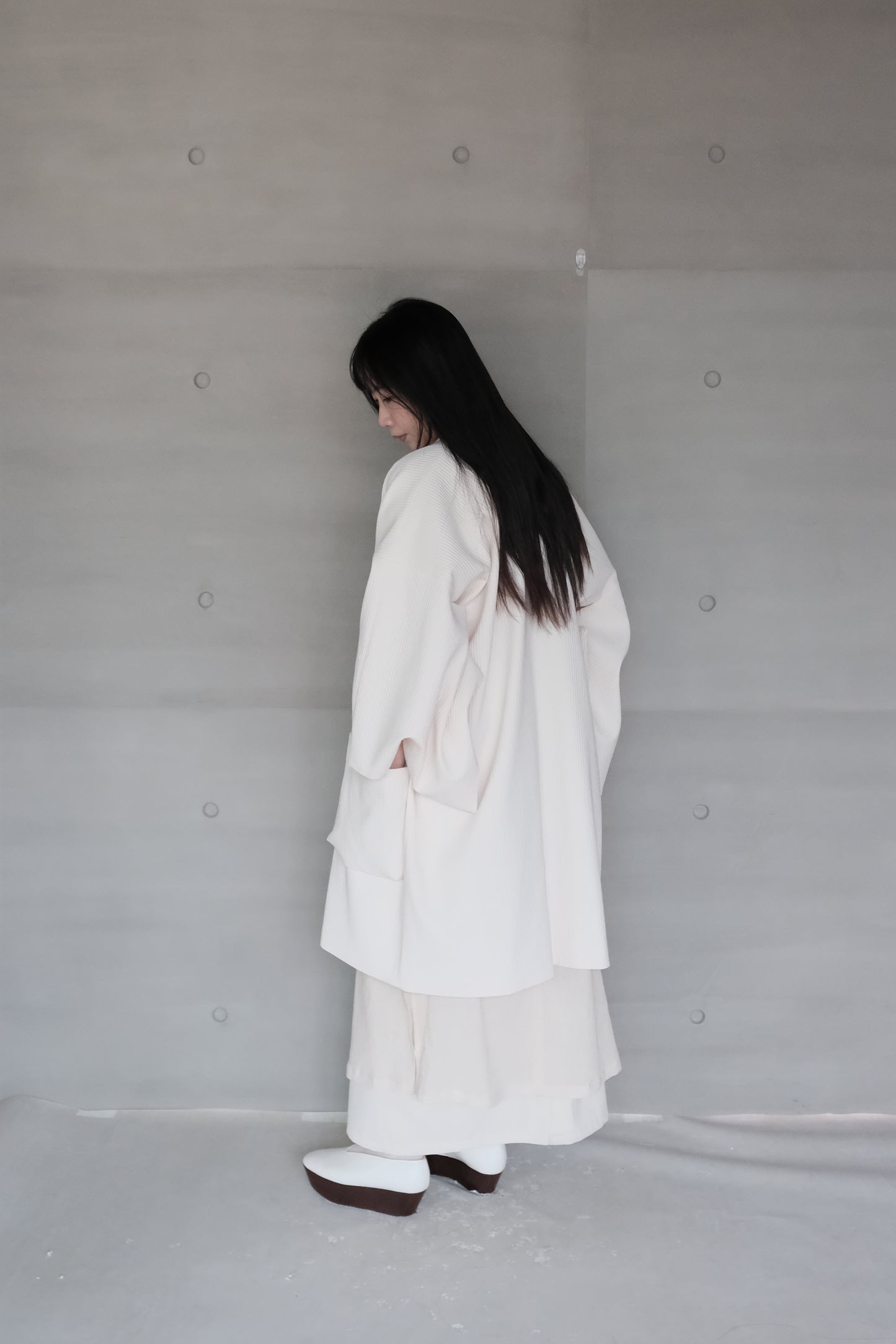 oversized kimono jacket - beige（in-stock)