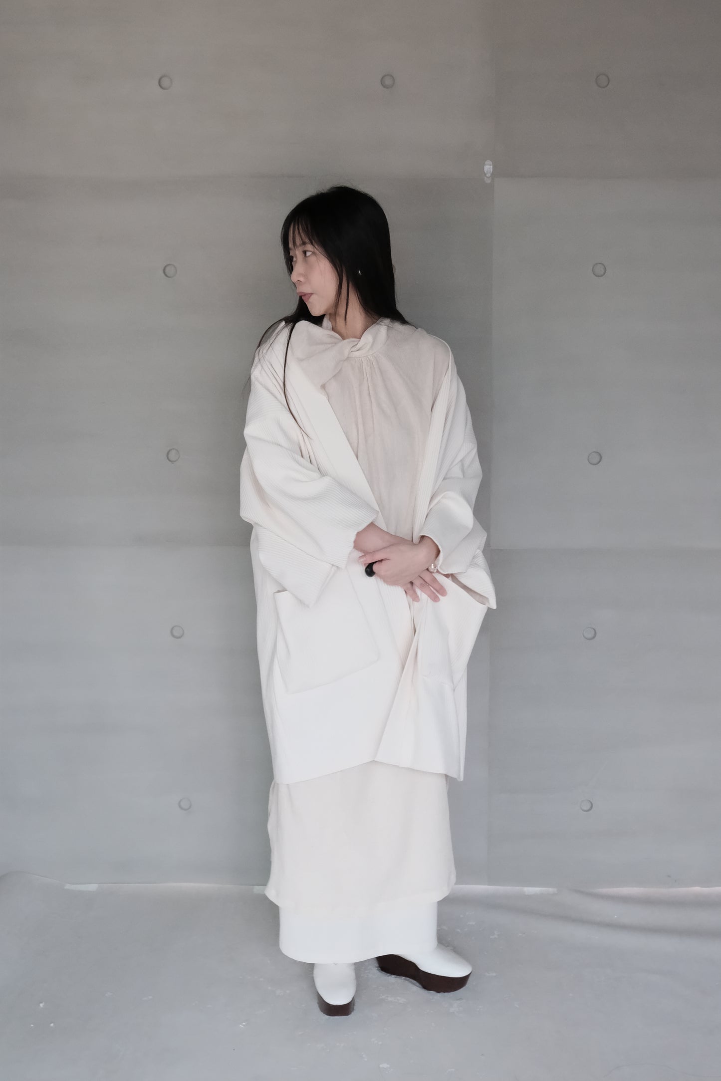 oversized kimono jacket - beige（in-stock)