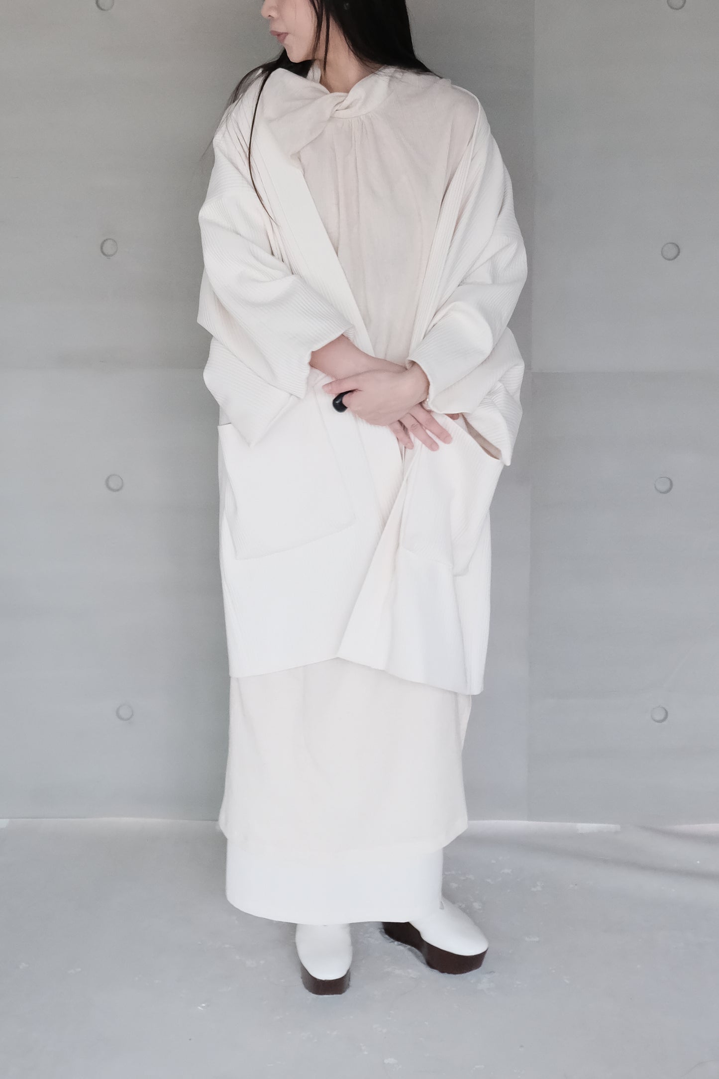 oversized kimono jacket - beige（in-stock)