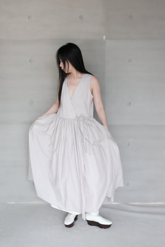 organic cotton vest dress – naturally dyed with blueberry (in-stock)