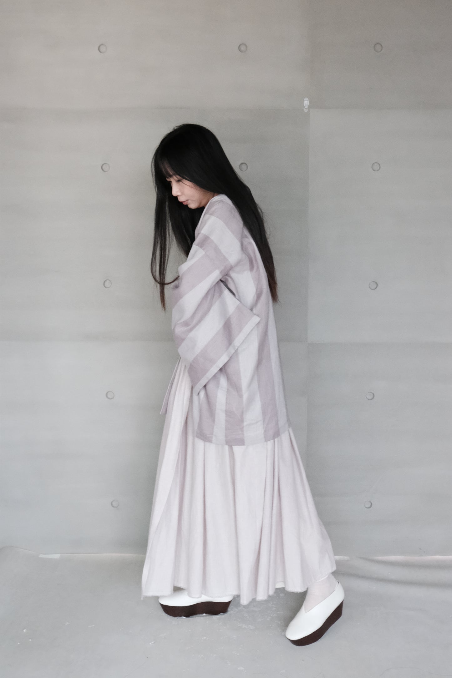 linen striped kimono (in-stock)
