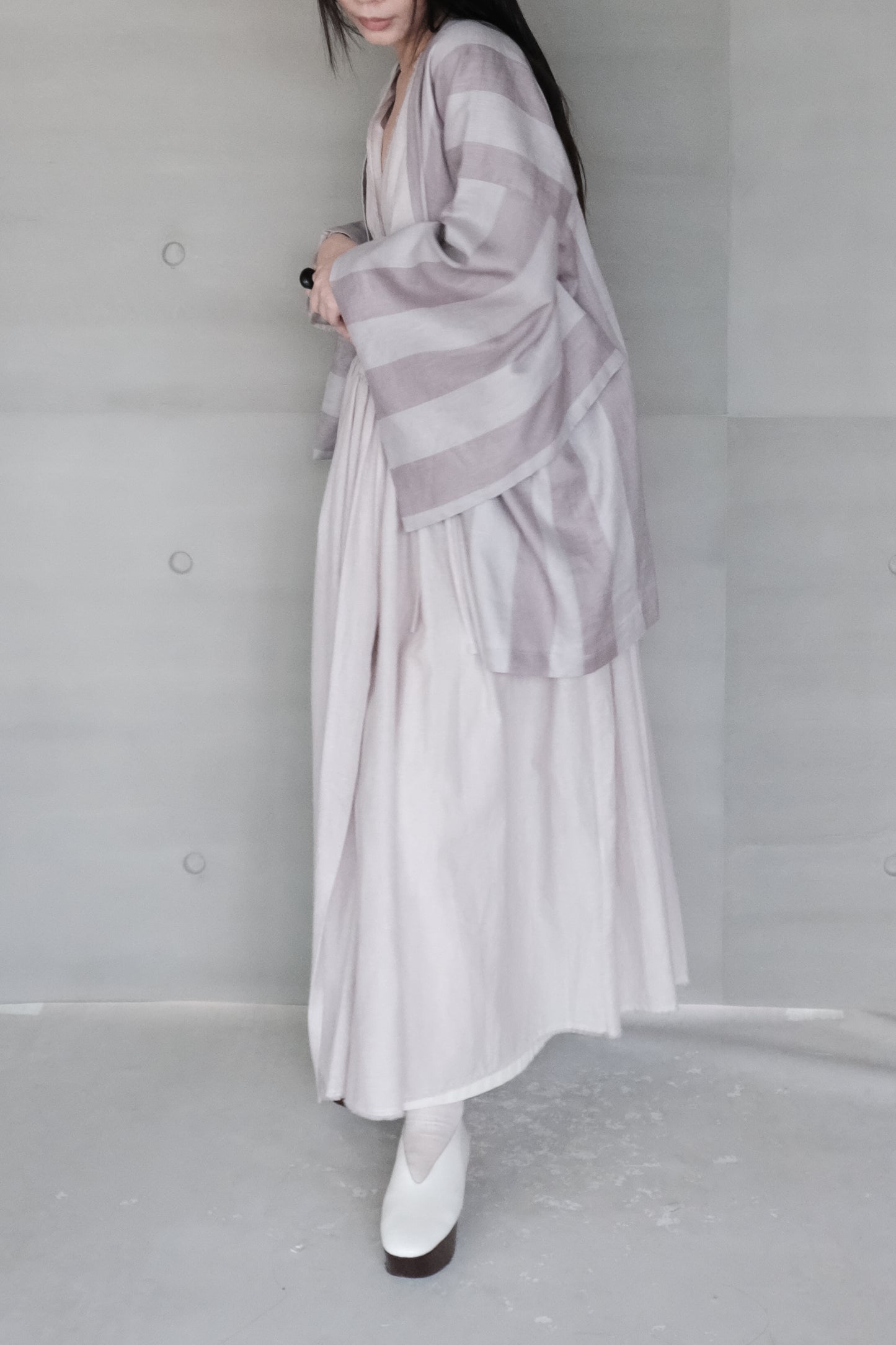 linen striped kimono (in-stock)