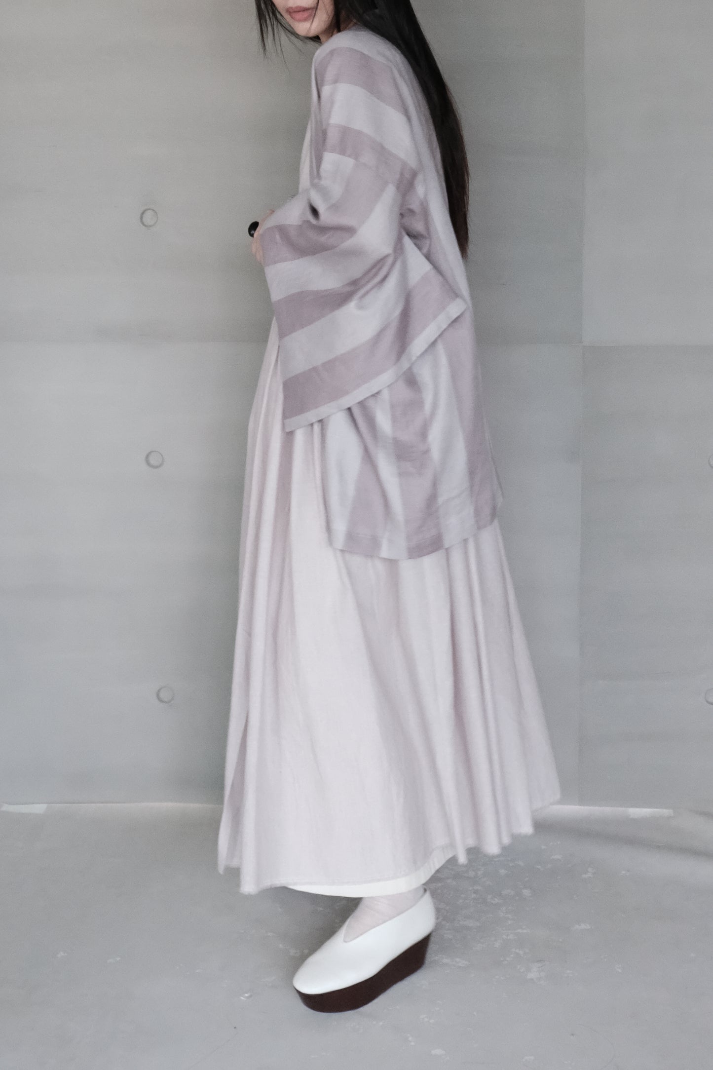 linen striped kimono (in-stock)