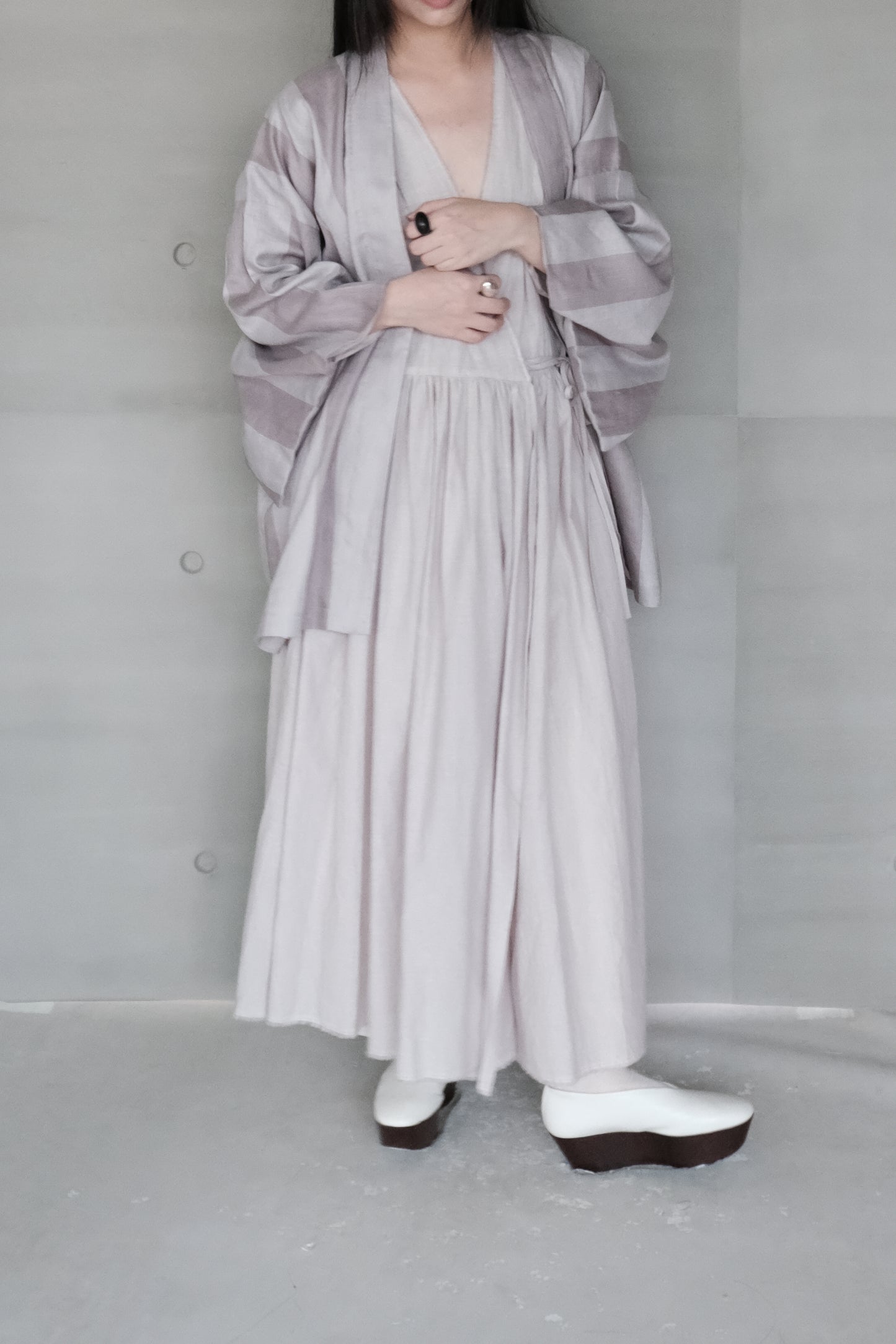 linen striped kimono (in-stock)