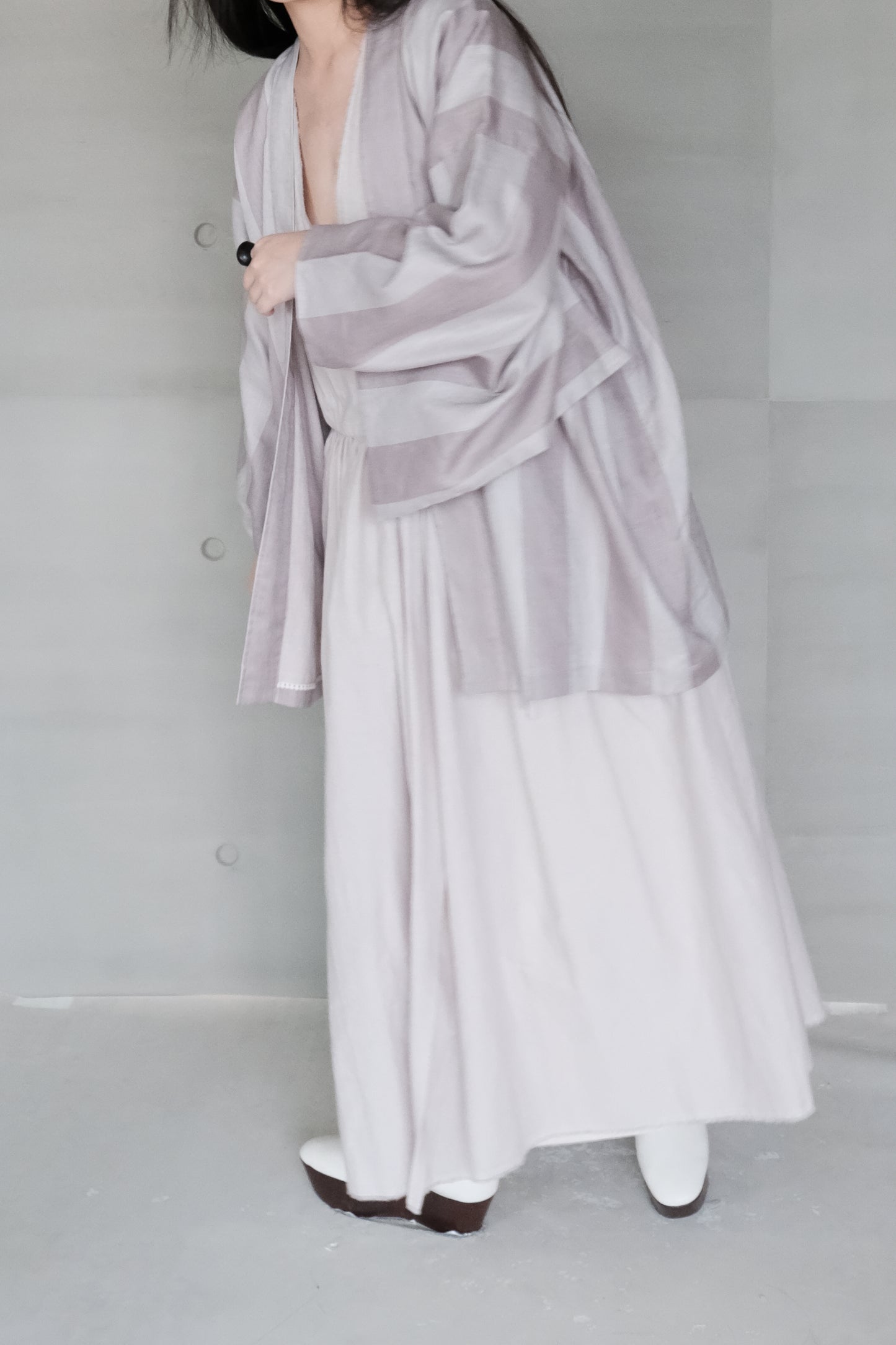 linen striped kimono (in-stock)