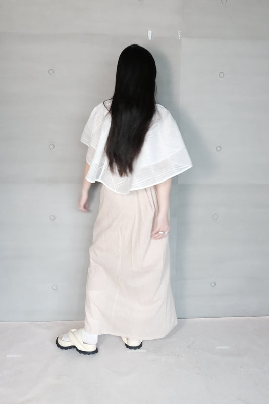 non-dyed organic wrap skirt - beige (in-stock)