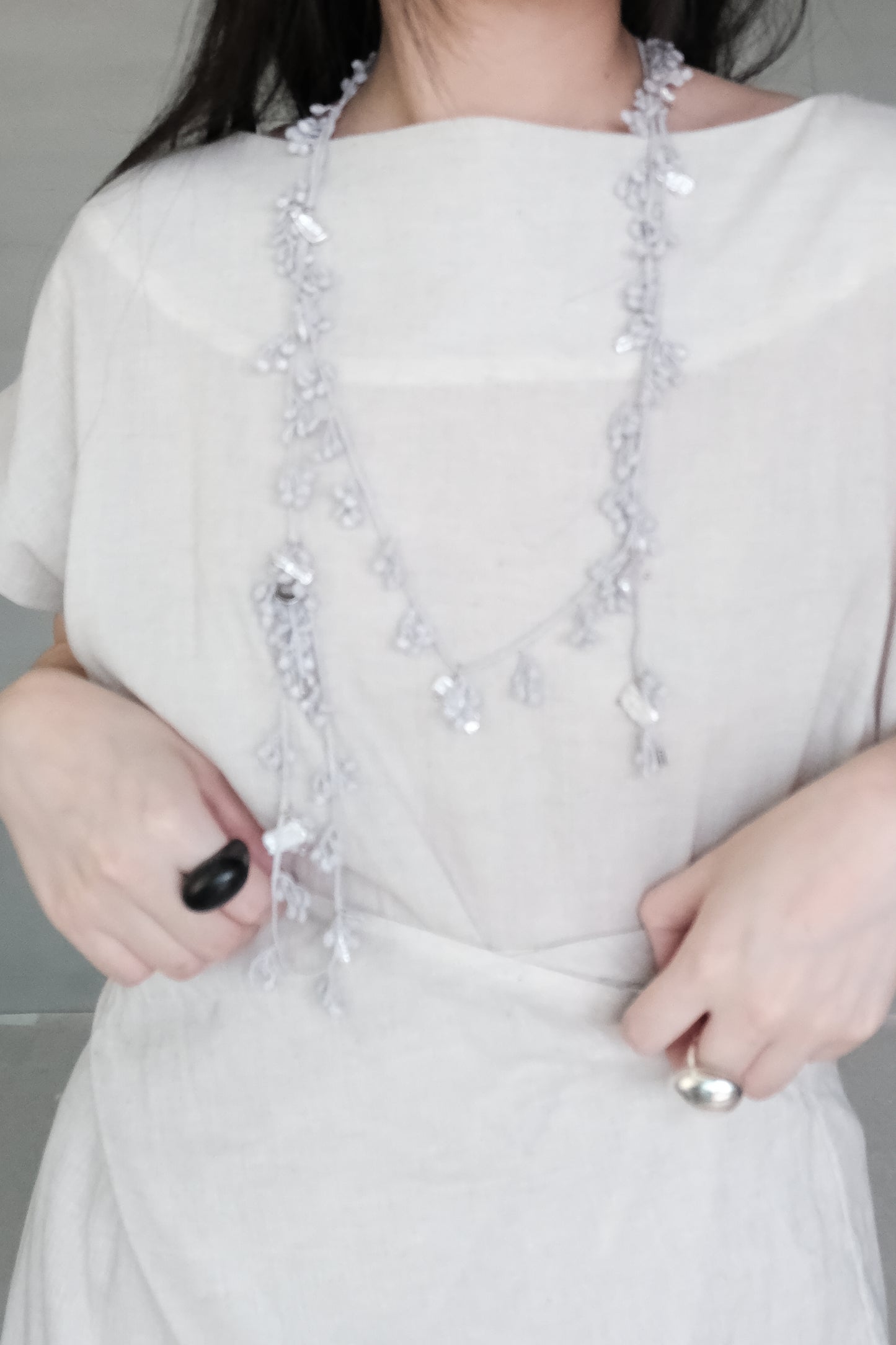 fig-dyed cotton wrapped dress (in-stock)