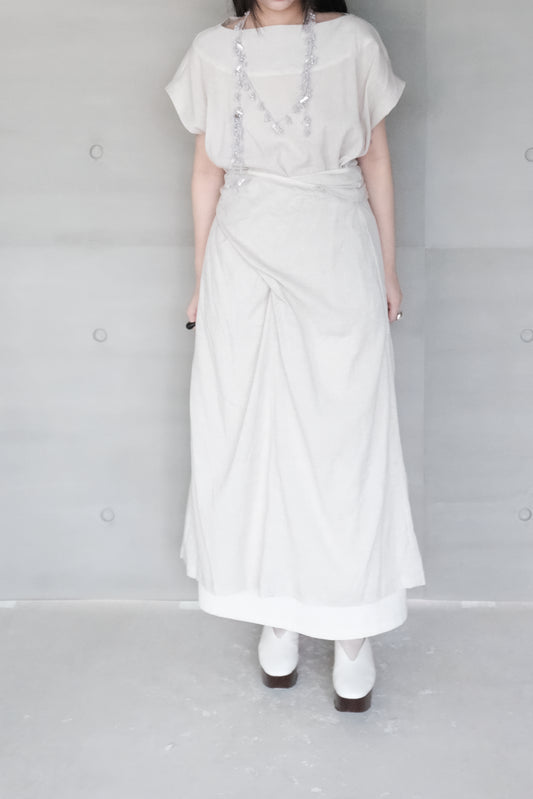 fig-dyed cotton wrapped dress (in-stock)