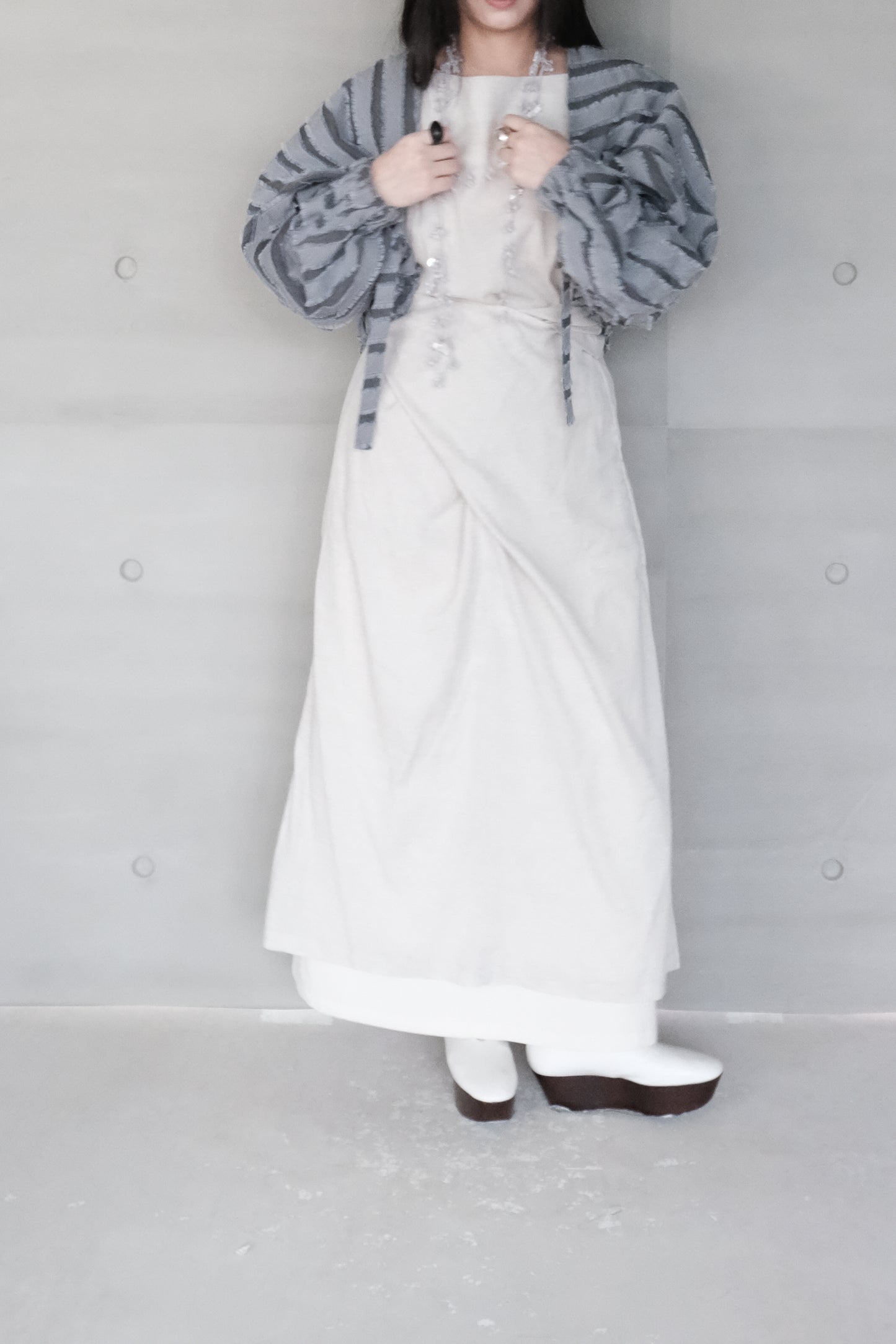 fig-dyed cotton wrapped dress (in-stock)