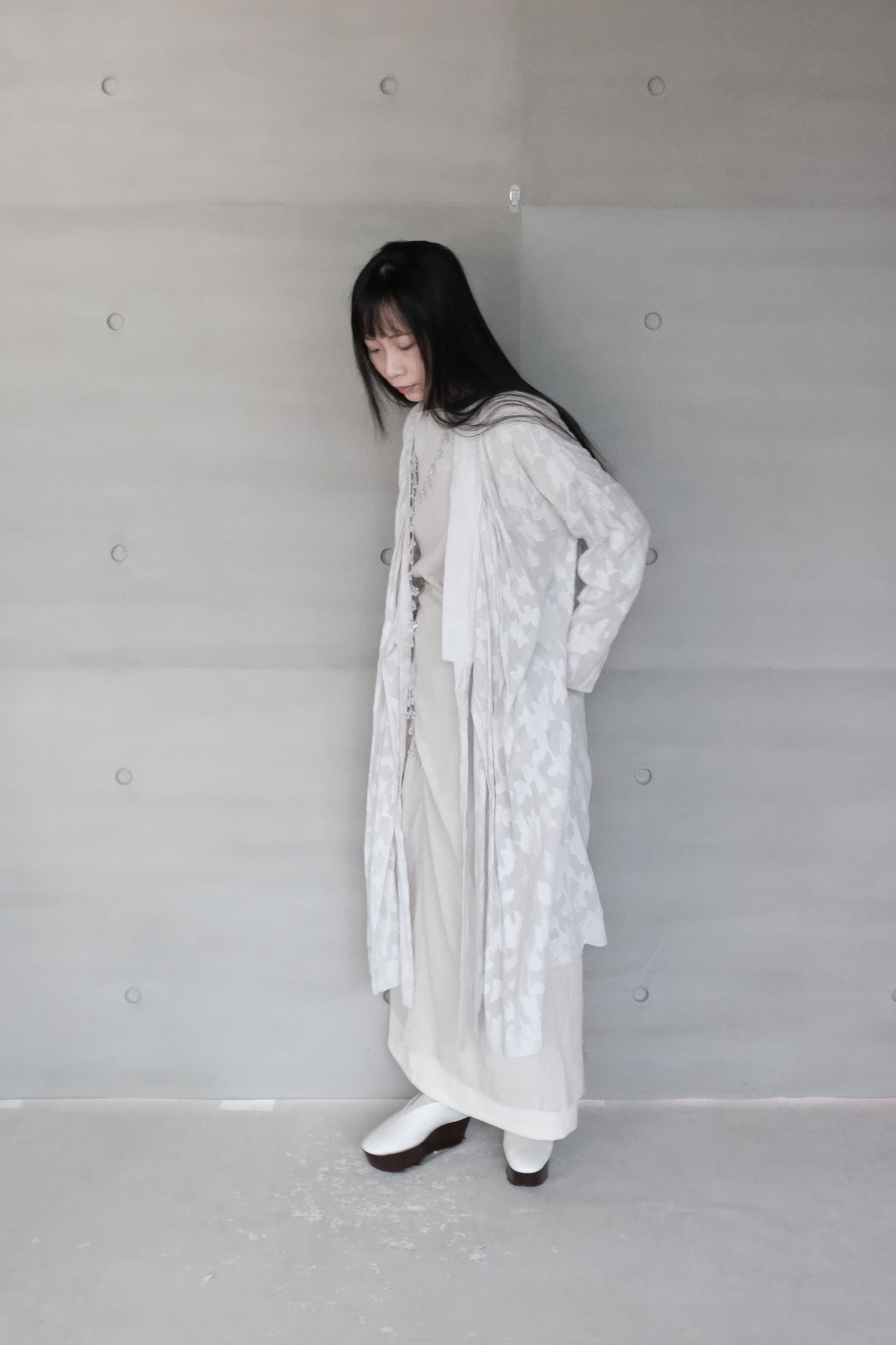 fig-dyed cotton wrapped dress (in-stock)