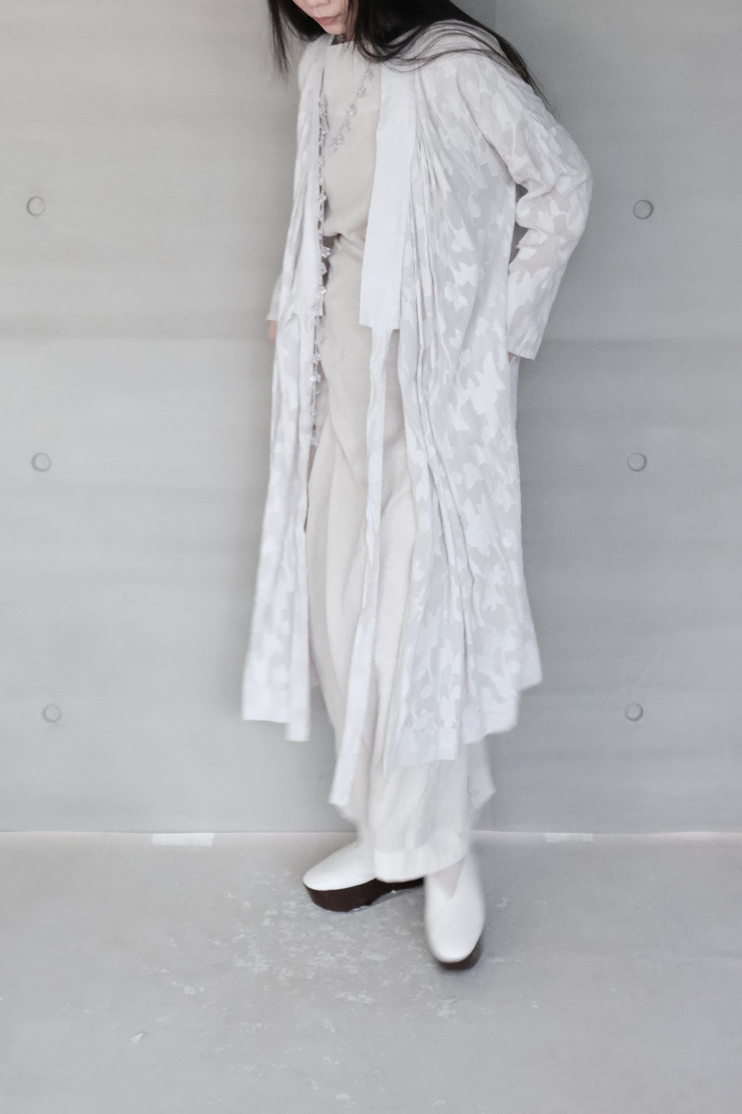 fig-dyed cotton wrapped dress (in-stock)