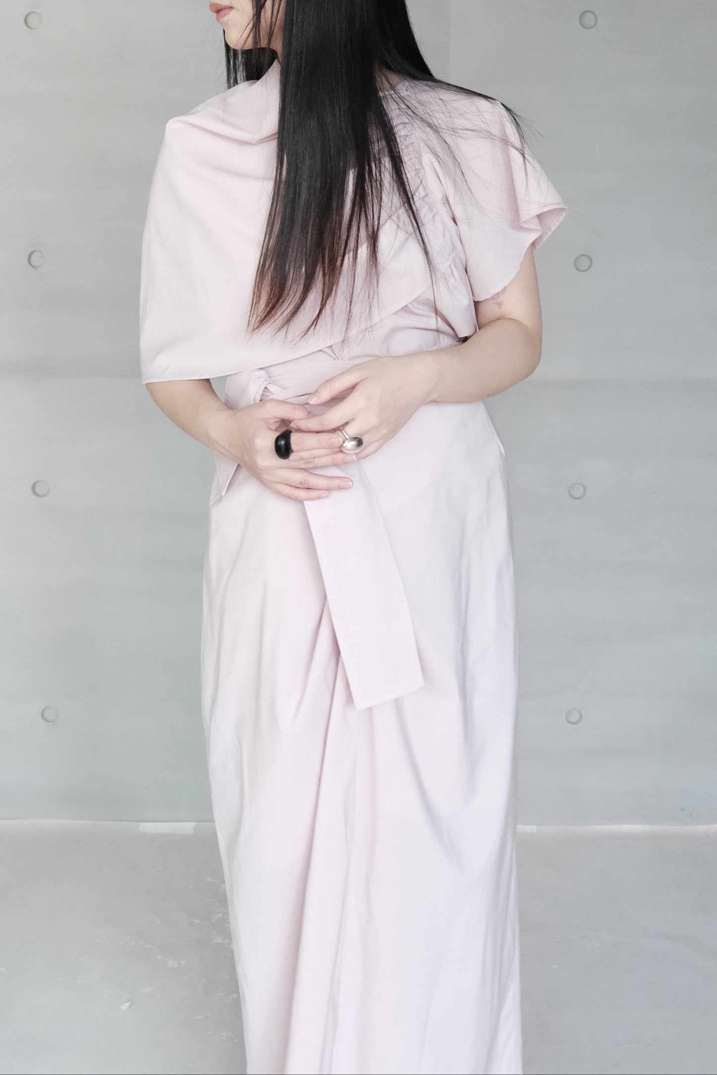 double-layers wrap pink skirt (in-stock)