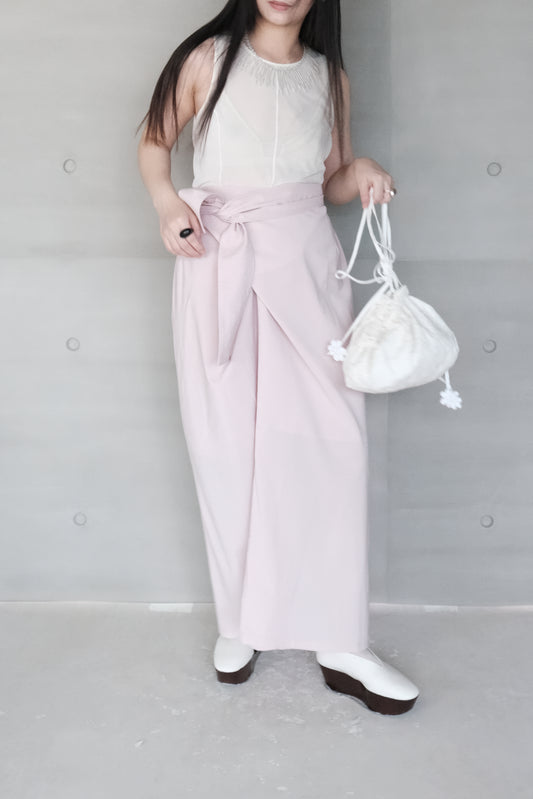 double-layers wrap pink skirt (in-stock)