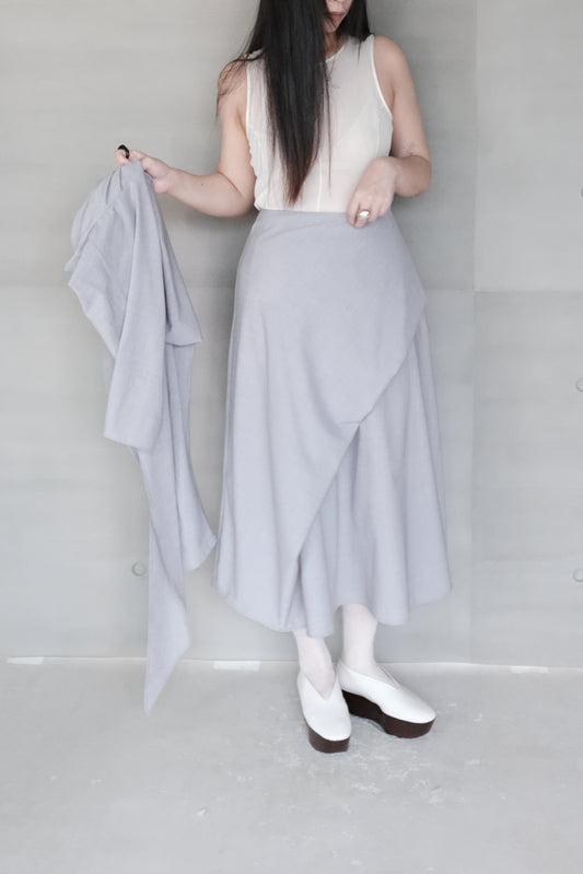 draped maxi skirt （in-stock)