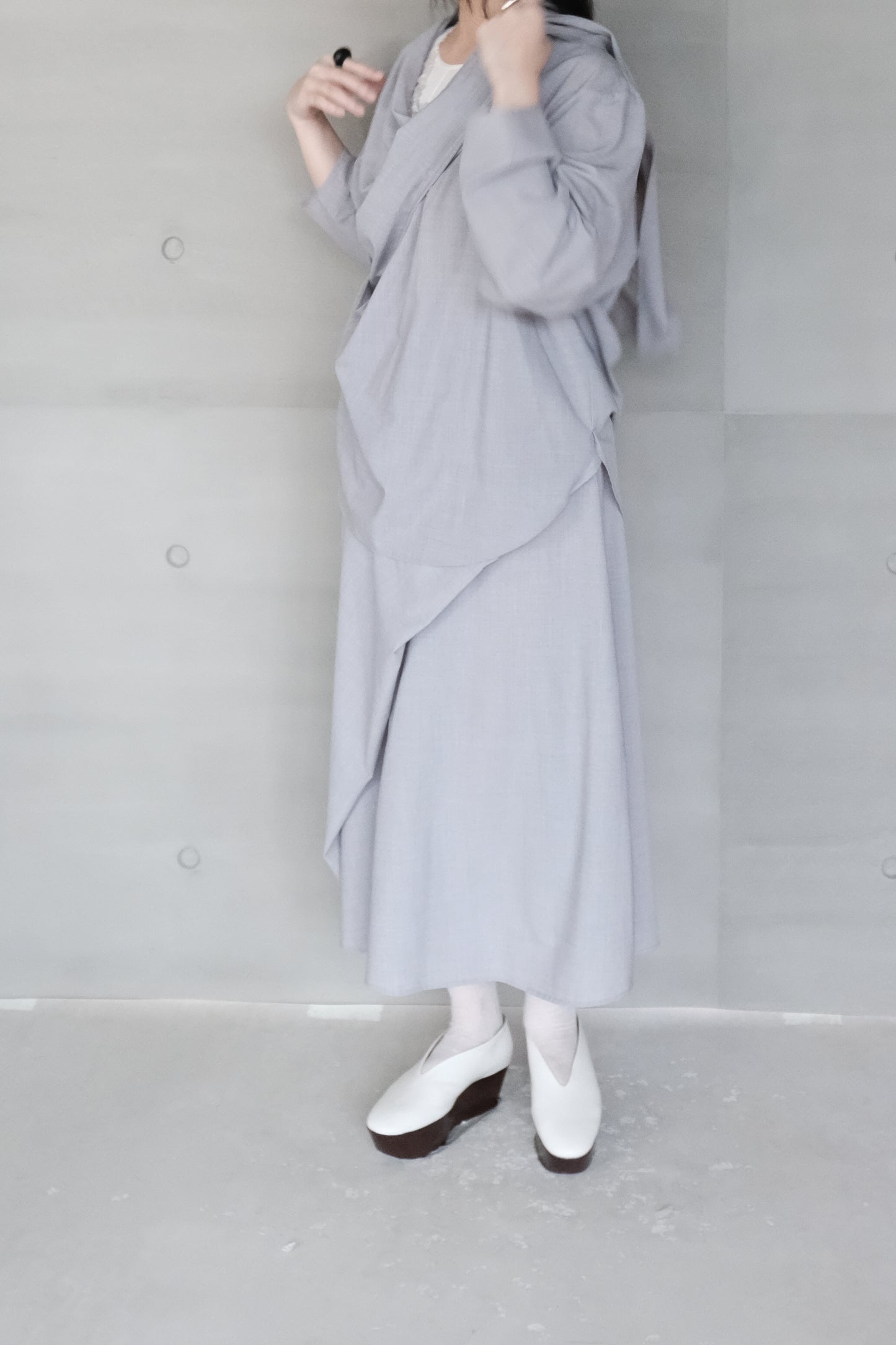 draped maxi skirt （in-stock)