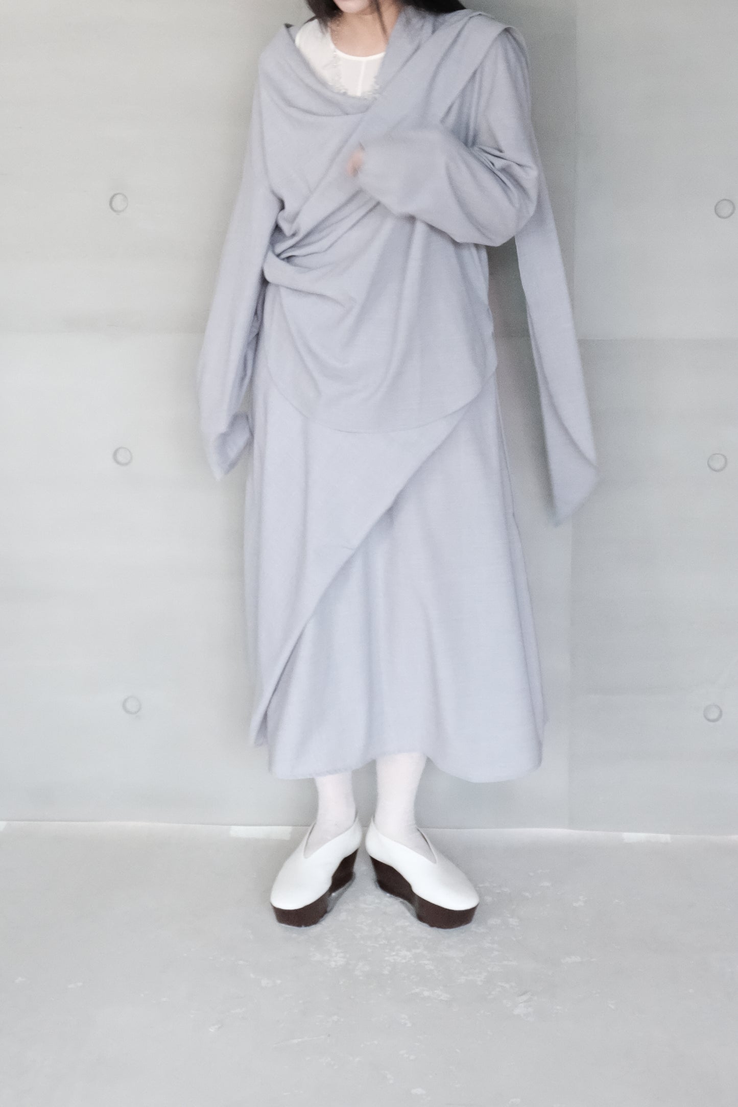 draped maxi skirt （in-stock)