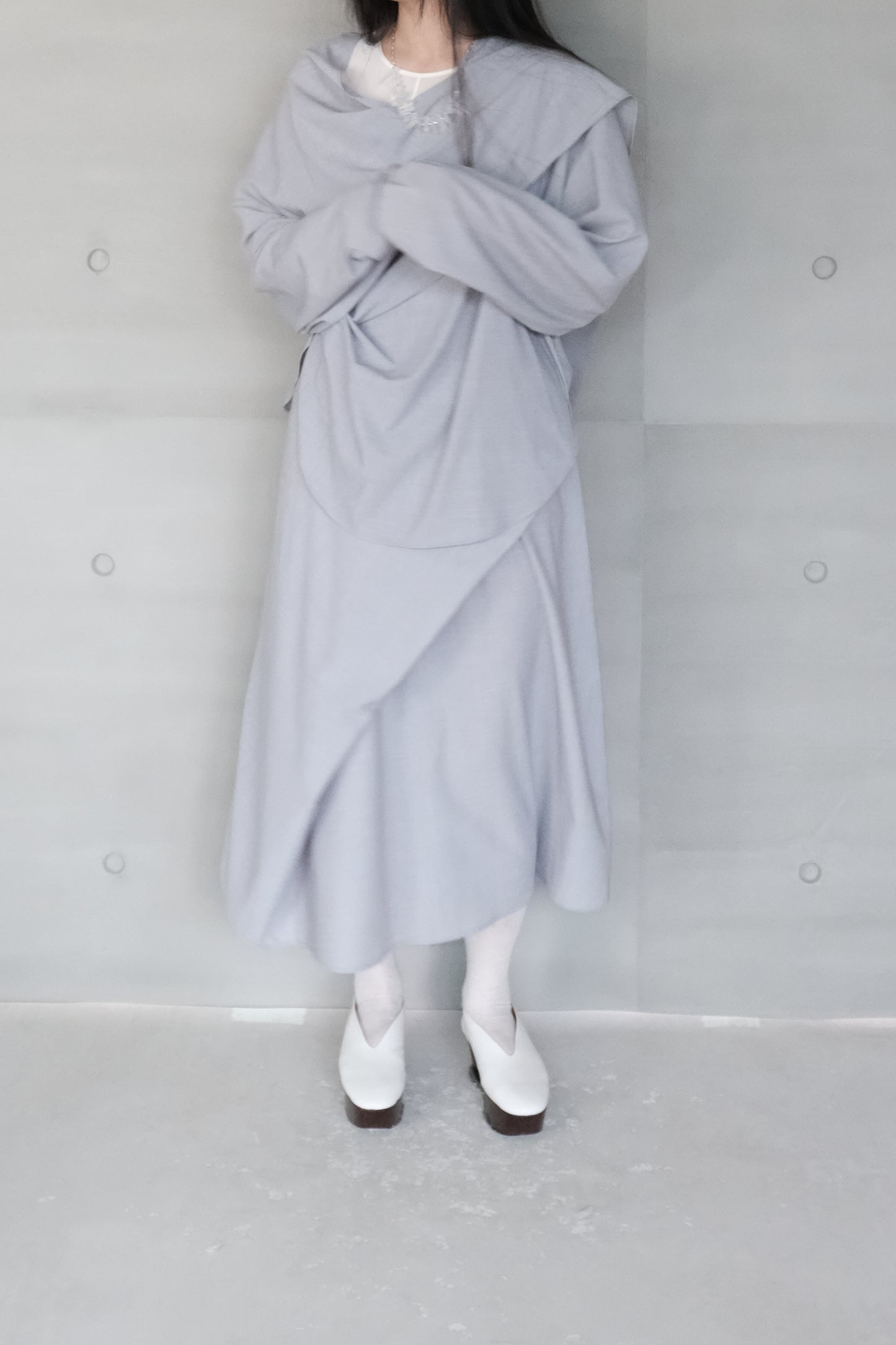 draped maxi skirt （in-stock)