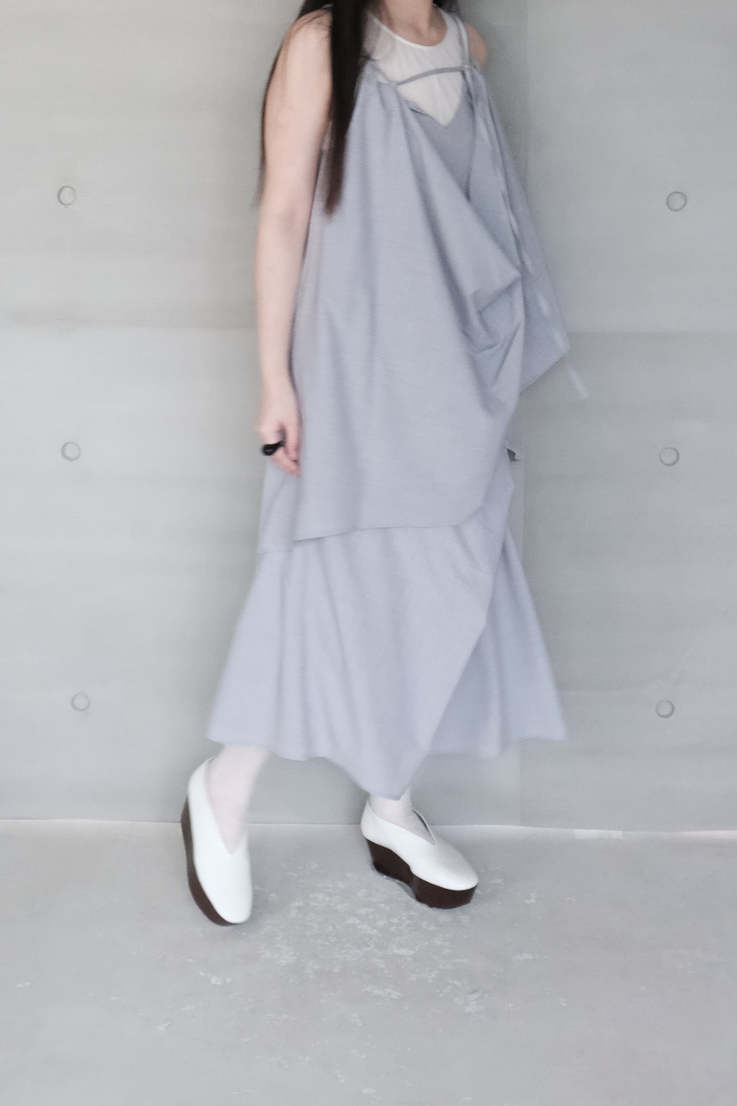 draped-overlay sleeveless top ( in-stock)